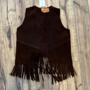 Vintage Suede Fringe Vest